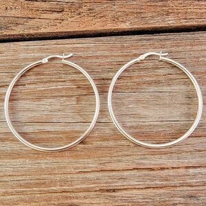 New Sterling 1.75" Hoop Earrings